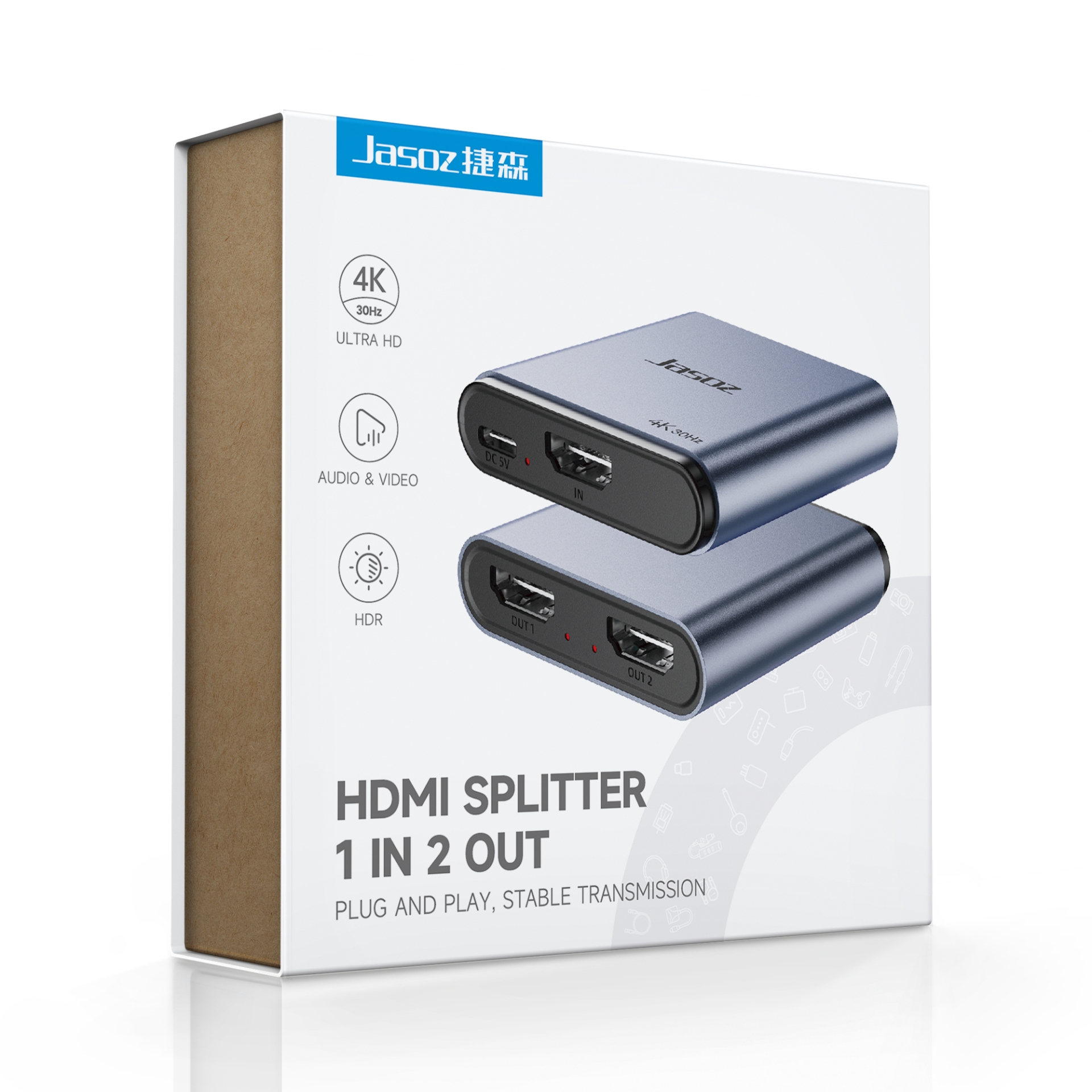 Bộ chia HDMI 1 vào 2 ra 4K JASOZ G150