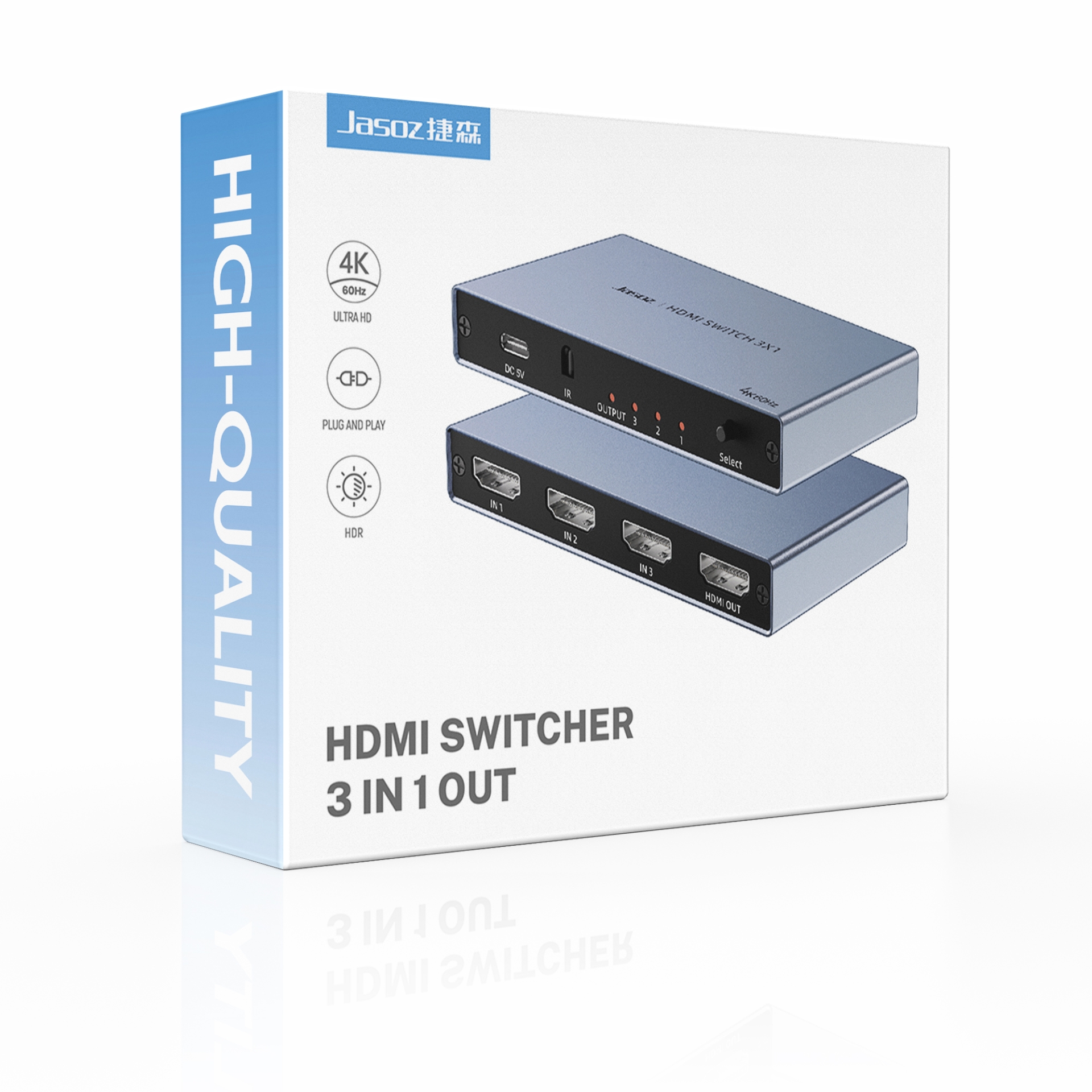 Bộ gộp HDMI 3 vào 1 ra 2.0 (4K/60Hz)