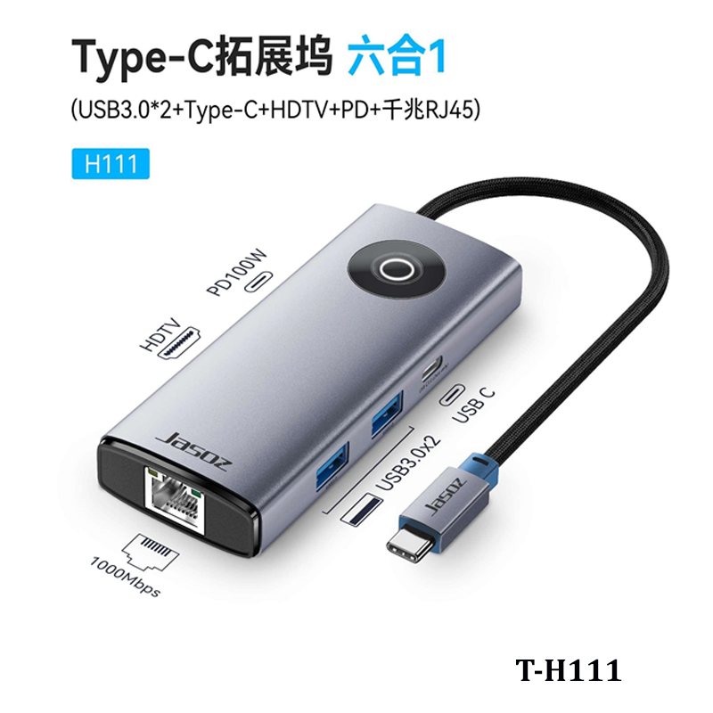 Bộ chuyển đổi Type-C 6 trong 1 JASOZ H111