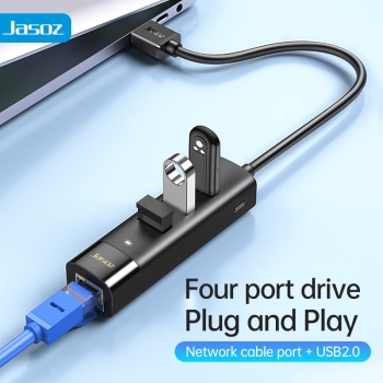 Card mạng cắm cổng USB-A + HUB 3 cổng USB2.0 JASOZ