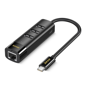Card mạng cổng USB-C + HUB 3 cổng USB2.0 JASOZ