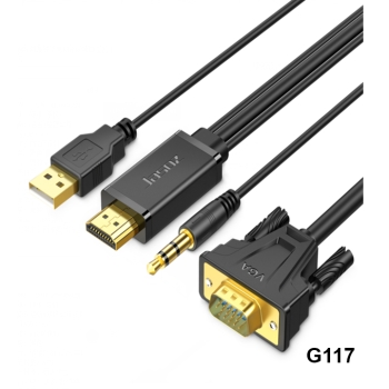 Cáp chuyển HDMI sang VGA có âm thanh JASOZ G117